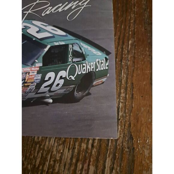 VTG 1990 Brett Bodine Quaker State Racing Driver Card NASCAR King Racing Buick - Picture 2 of 3